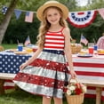 thumbnail image 6 of Amzcrzy Dresses for Girls 3-14 Years 4Th Of July Spaghetti Strap Dress Casual Sleeveless Swing Flowy Tiered Midi Sundress American Flag Cute Ruched Cami Dress @13 7 Years, 6 of 9