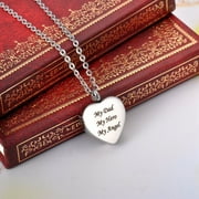 AROMITA JEWELRY My Dad My Hero My Angel Stainless steel Silver Heart Cremation Jewelry Memorial Keepsake Ashes Urn Holder Necklace