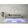 thumbnail image 3 of Ahgly Company Indoor Square Checkered Blue Modern Area Rugs, 7' Square, 3 of 4