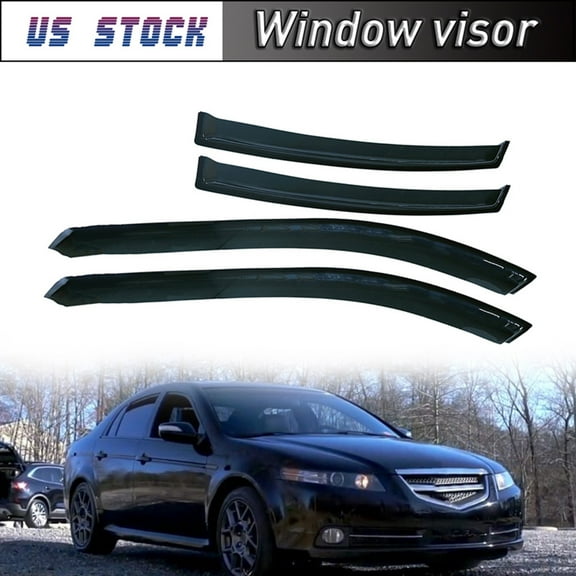 Possbay 4PCS Window Visors For Acura TL 2004- 2008 Smoke Shade Rain Guard Vent Deflector