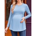 thumbnail image 2 of Weardear 3 Pack Womens Maternity Tops Pleated Long Sleeve Pregnancy Shirts Regular Fit Tunic Casual Maternity Clothes, 2 of 6