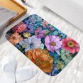 thumbnail image 6 of 1pc Colorful Flowers Absorbent Non-Slip Bathroom Thickened Flannel Rug Decor,Soft,Quick Drying,Suitable For Indoor/outdoor Use,Bathrooms,Bedrooms,Kitchens,Terrace,Laundry Rooms,16"x24", 6 of 9