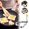thumbnail image 5 of YiJuHui Stainless Steel Egg Ring Pancake Mold Set, Non-Stick Heat Resistant Handles for Omelet Sandwich Breakfast Cooking, 5 Shapes Round Heart Star Flower Bear, Easy Clean Kitchen Tools, 5 of 5