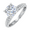 White, variant on 1 Carat Prong Set Solitaire Diamond Engagement Ring Band in 14K White Gold (Ring Size 10)