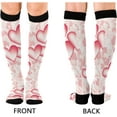 thumbnail image 2 of GZHJMY High Elasticity Compression Socks, High Knee Socks Adult Universal Leisure Relieve Fatigue,Valentine's Day Red Hearts Travel Daily with Running (1 Pair), 2 of 7