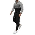 thumbnail image 2 of guisaled Tracksuit 2 Piece Set for Men Quarter Button Sweatsuit Workout Fashion Stripe Printed Hoodies Jogging Pants Suit Set, 2 of 7