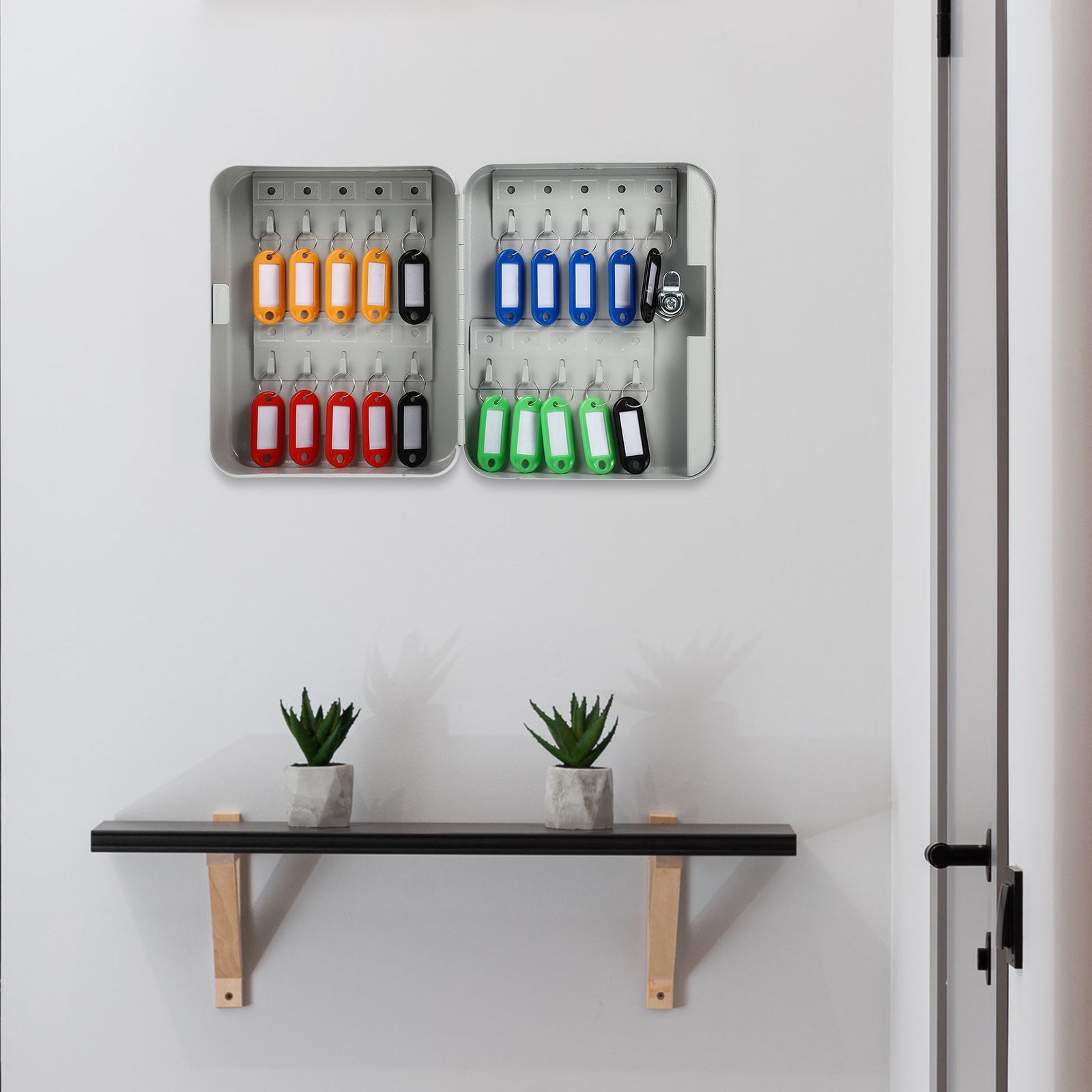 Masteelf  Key Box Wall Mount Holder Management Security Cabinet White