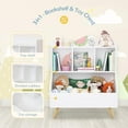 thumbnail image 5 of Curipeer 28''H Wood Kids Bookshelf,Toy Storage Organizer for Kids Room,White, 5 of 6