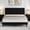black, variant on Platform Bed Frame and Velvet Upholstered Headboard with Adjustable Vertical Channel Tufted Headboard, No Box Spring Needed, Easy Assembly