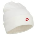 thumbnail image 4 of Mini Lips Embroidered Long Beanie - White OSFM, 4 of 5