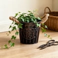 thumbnail image 5 of AYktou Vintage Galvanized Flower Buckets, Metal Planter Tubs Flower Pots with Rope Handles, Farmhouses Hanging Bucket Rustproof Flowerpot for Indoor Outdoor Garden Patio Party Wedding Home Decor, 5 of 7