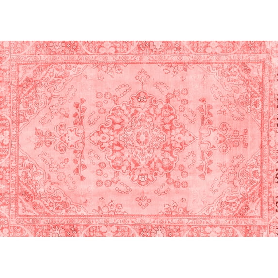 Ahgly Company Machine Washable Indoor Rectangle Abstract Red Modern Area Rugs, 7' x 10'