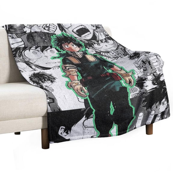 My Hero Blanket Academia Flannel Throw Blankets Soft Pile Cozy Plush Throw Blanket for All Seasons, 3D Printed Warm Blanket for Sofa Beds Home Decor