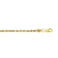 thumbnail image 5 of JewelStop 10k Yellow Gold 2.5mm Diamond Cut Lite Rope Chain Anklet with Lobster Clasp - 10", 5 of 6