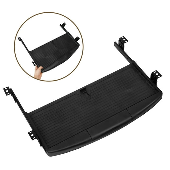 ETHZZLE Black Under Desk Keyboard Tray Slide Out Drawer Plastic Metal Office Organizer