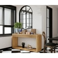 thumbnail image 7 of 60" Modern 2 Drawer Fluted Console Table with Bottom Storage,Entryway Sofa Table with Premium Real Wood Veneer MDF,Contemporary Minimalist Table for Living Room,Hallway,Easy Assembly,Natural Wood, 7 of 7