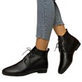 thumbnail image 3 of YOUSNH Bottines Plates à Bout Pointu Rétro pour Femmes Bottes Courtes Western Noires 7.5, 3 of 9