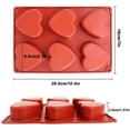 thumbnail image 5 of 3 paquetes de 6 cavidades en forma de corazón Molde de silicona (morado, rojo, marrón), molde para hornear top cake de findTop, molde de galletas de chocolate, 5 of 5