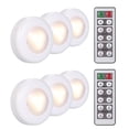 thumbnail image 1 of Mistaha LED Under Cabinet Lamp Puck Light 6 Pack with Remote Control Brightness Adjustable Dimmable Timing for Cloakroom Cupboard Wardrobe Kitchen, 1 of 8
