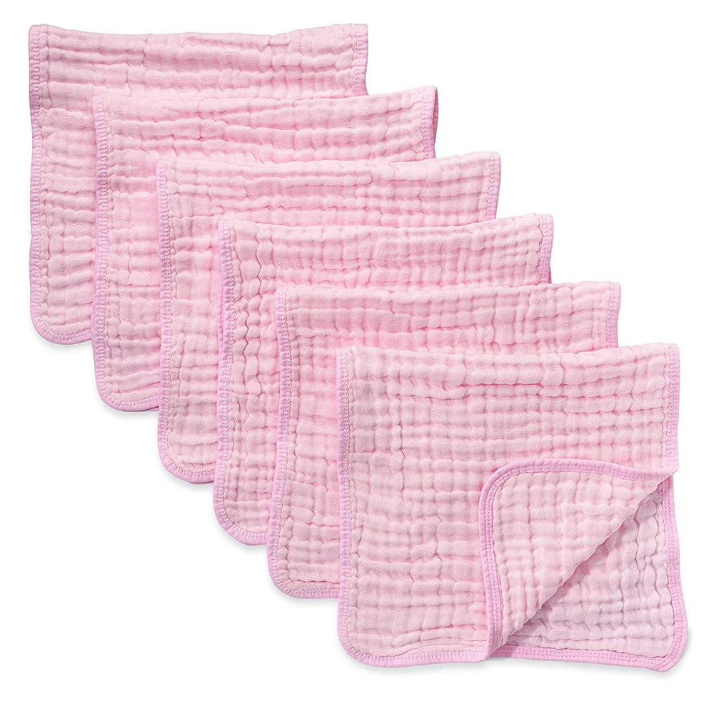 Muslin Burp Cloths 6 Pack 100 Cotton Hand Washcloths 6 Layers Extra
