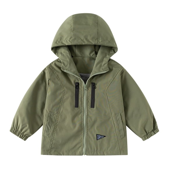 XXWXYD Girls Winter Windbreaker Rain Jacket Kids Girls Windbreaker Fleece Hooded Lightweight Waterproof Zipper Solid Color Snowsuit Spring Fall Warm Outdoor