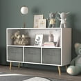 thumbnail image 2 of ARCTICSCORPION 3 Drawers Modern Standard Bookcase, Fiberboard White & Gray, 2 of 7