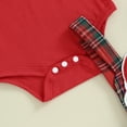 thumbnail image 6 of Okbabeha Newborn Baby Girl Christmas Outfit 0 3 6 9 12 18Months Ruffle Romper Onesie+Plaid Suspender Skirt Headband Clothes Set, 6 of 7