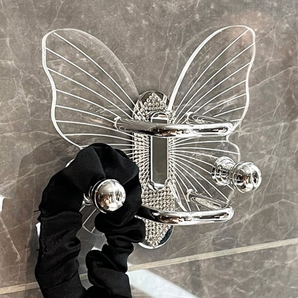 Almacenamiento y organización del baño, elegante gancho de almacenamiento de pared sin perforaciones, organizador de cepillos de pelo, estante decorativo para baño, dormitorio, salón y tocador, soport