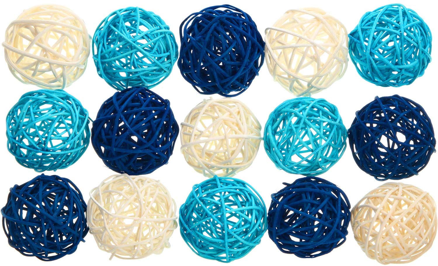 EXCEART 21pcs Wicker Rattan Balls Decorative Orbs Vase Fillers Balls Christmas Tree Ball Ornaments Wedding Decorations