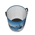 thumbnail image 3 of PAYOHTO Foldable Laundry Room Hamper Bucket Waterproof Bathroom Basket for College Student Living Room Storage Pillows Blankets Wolf Howling Ssnowy Mountain, 3 of 8