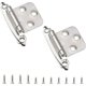 thumbnail image 1 of Bisagras de puerta, 1 par de bisagras para gabinete, armario, puertas de armario, puertas de gabinete de cocina (plata), 1 of 5
