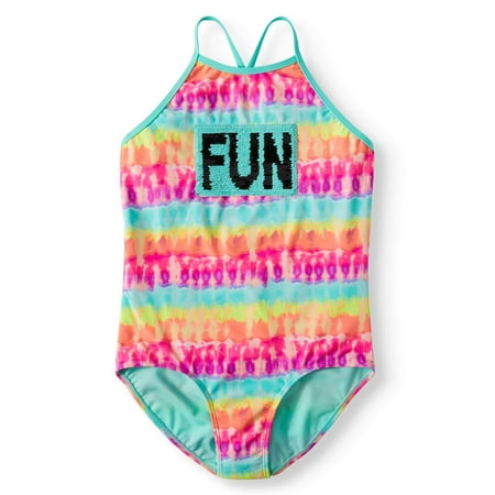 Reversible Flip Sequin Tie-Dye One-Piece Swimsuit (Little Girls, Big Girls & Big Girls