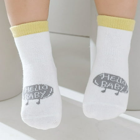 

Yesbay 2 Pair Baby Socks Cartoon Pattern Anti-skid Breathable Baby Floor Socks for Household