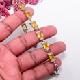 thumbnail image 4 of Citrine, CZ 925 Sterling Silver Adjustable Bracelet 7-8" B14013, Gift for her, 4 of 6