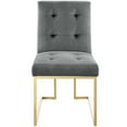 thumbnail image 4 of Modway Privy 18.5" Stainless Steel Velvet Dining Chair in Gold/Charcoal, 4 of 8