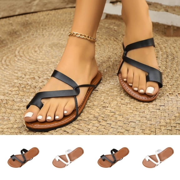 Miluxas Summer Walking Thong Sandal,Beach Slip On Womens Slippers,Orthopedic Bunion Corrector Hallux Valgus Flip Flops White 9.5(43)