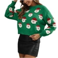 thumbnail image 2 of TIMIFIS Femmes Christmas Sweater Graphique Imprimé Manches Longues Col Ras du Cou Chandail Tricoté Léger Automne Chandail Décontracté Chandails des Fêtes, 2 of 3