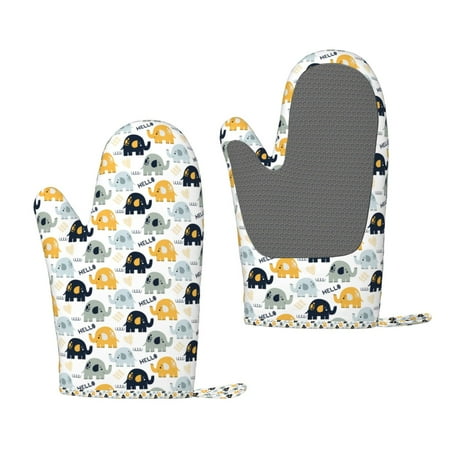 

Matuu Cute Elephant for Silicone Oven Gloves Heat Resistant Grilling Gloves Non-Slip Silicone Oven Mitt Great for Grilling Kitchen and Cooking