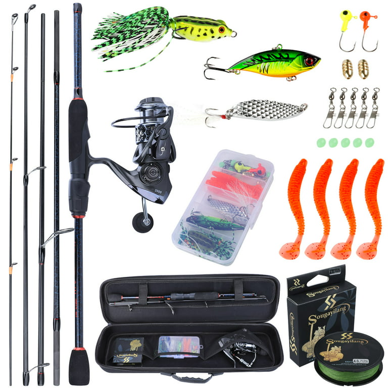 Sougayilang Fishing Full Kits Spinning Rod Reel Combo With Carrier Bag  Fishing Accessories Out of the Box for Travel Beginner