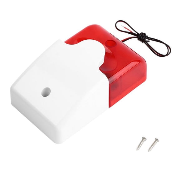 2021 New Arrival 1Sets Mini Wired Strobe Siren Durable 12V Sound Alarm Strobe Flashing Red Light Sound Siren Home Security Alarm System 108dB