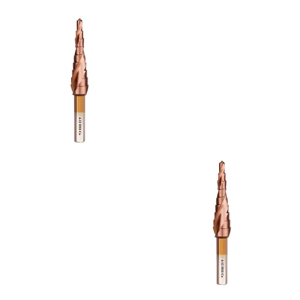 Riwesomey Cobalto HSS Broca escalonada HSS Cono de acero de alta velocidad Vástago triangular Juego de brocas de metal Agujero para herramienta de Spiralnut 4-12mm 2piezas Riwesomey CBP127019