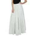 thumbnail image 5 of Bimba Womens Long Flaired Cotton Skirt Blue Boho Style Maxi Elastic Waist Bottoms, 5 of 5