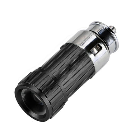 LED Car Cigarette Lighter Vechicle Charging Flashlight Torch