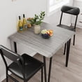 thumbnail image 4 of 3-Piece Dining Set for 2 with Square Table & Upholstered Chairs, Modern Kitchen Table with Metal Frame for Small Spaces and Apartments, 4 of 7
