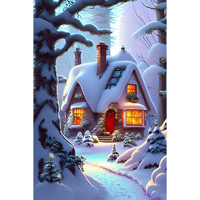 5D DIY Taladro Diamante Pintura Nieve Habitación Kit Del 40x60cm
