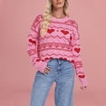 thumbnail image 4 of CAIXIA Womens Winter Casual Sweater Valentines Day Sweatshirt Long Sleeve Kint Pullover Tops Women Love Printed Oversize Sweater, 4 of 5