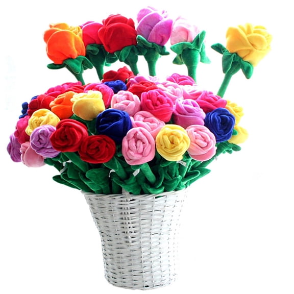 Blue Plush Rose, 12Inch Stuffed Rose, Soft Material Stuffed Floral Decoration - Gift For Mother, Mother's Day Gift, Home Decor, Bouquet Accessories, Romantic Decor Piece -