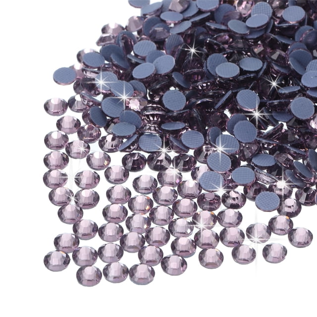 Uxcell 2880 Pcs Hotfix Rhinestones Flatback Crystal Glass Gems SS10 2.9mm Light Purple