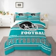 thumbnail image 2 of Erosebridal Ensemble de Couette Grand de Soccer et Rugby pour Garçons, Turquoise 3 Pcs, Super Douillet, Pittsburgh, 2 of 6