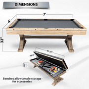 Freetime Fun 7 FT 3 in 1 Multi Game Combo Pool Table with Dining and Table Tennis Tops - RB3010